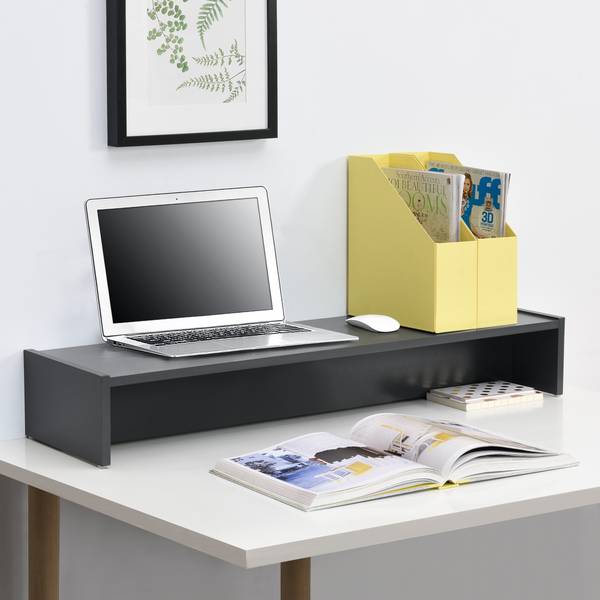Monitorständer Flensberg Grau - Holzwerkstoff - 100 x 15 x 27 cm