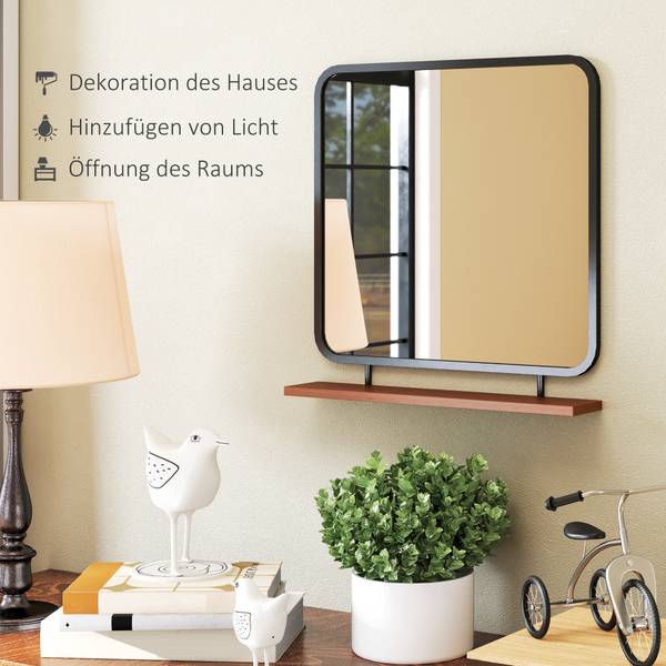 Wandspiegel CA38 Schwarz - Glas - 10 x 56 x 55 cm