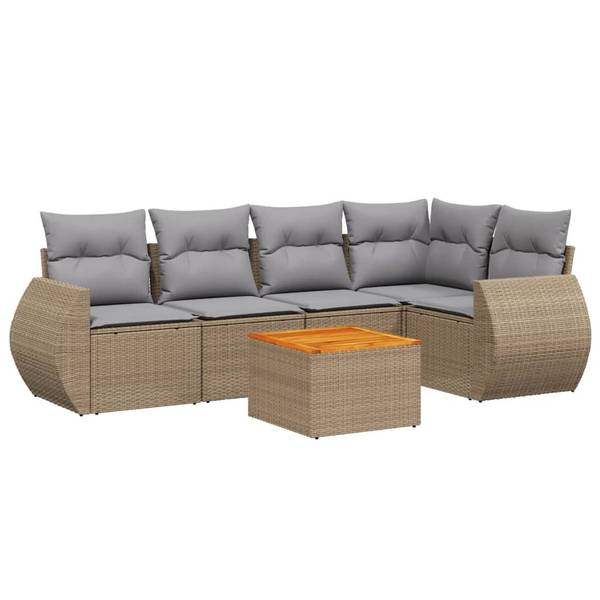 Loungeset 3034757-1 set van 6 beige - grijs - lichtgrijs