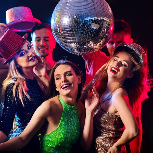 Discobal Ø 30 cm zilver - glas - kunststof - 30 x 34 x 30 cm