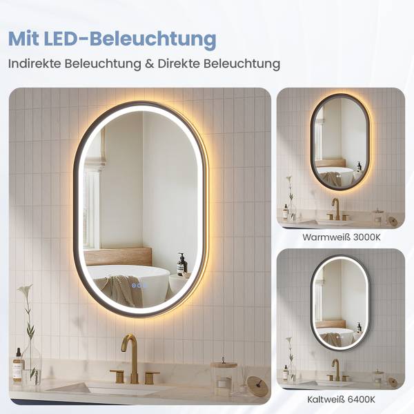 Wandspiegel GARDES LMR1196CS Schwarz - Glas - 90 x 60 x 4 cm