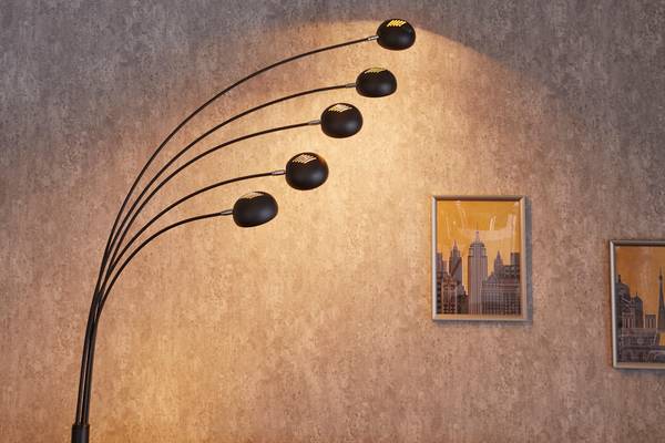 Bogenlampe FIVE LIGHTS Schwarz - Gold