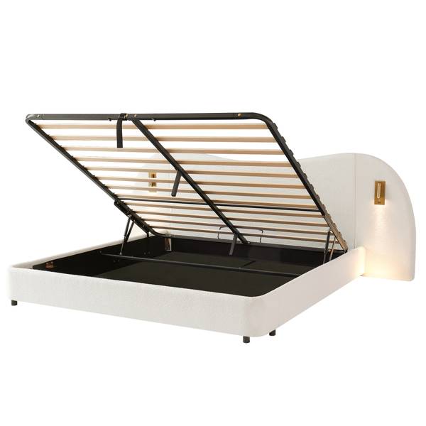 Polsterbett LucyLade Ⅱ Weiß - Holzwerkstoff - 267 x 99 x 215 cm