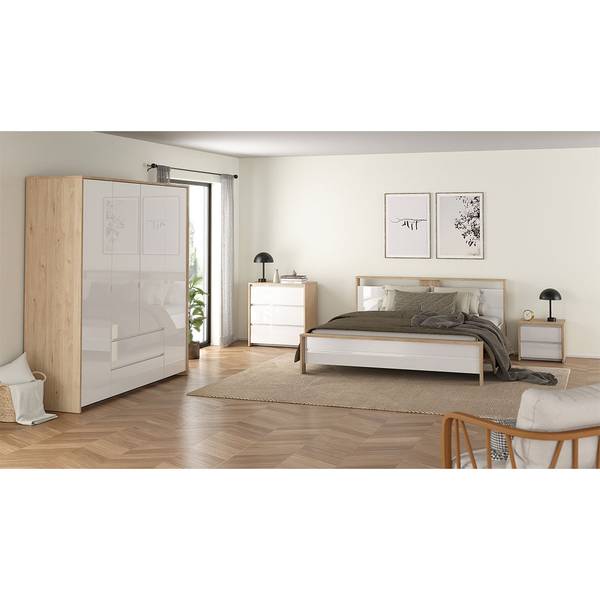 Kommode Next Weiß - Holz teilmassiv - 80 x 84 x 48 cm