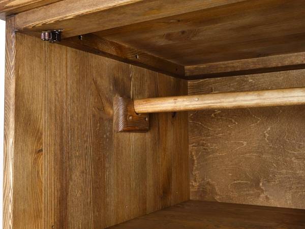 Kledingkast Rustyk 1D bruin - grenenhout - staal - 57 x 190 x 60 cm