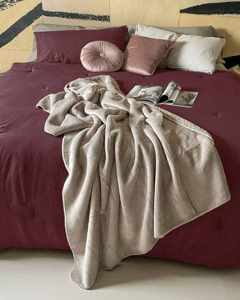 Waschbare Bettdecke Easy Comfort 2er Set Rot - Polyester - 3 x 220 cm