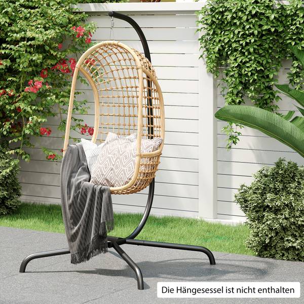 Hängemattenständer ZB34843-MDE Schwarz - Metall - 105 x 197 x 106 cm
