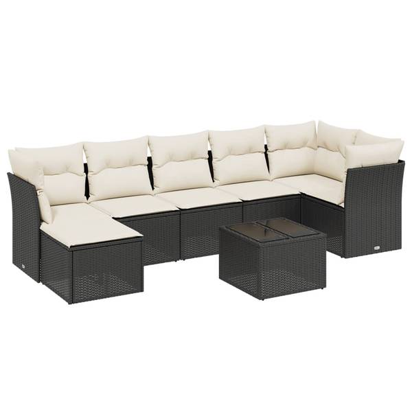 Garten-Lounge-Set 3036405-1 8-teilig Schwarz - Creme