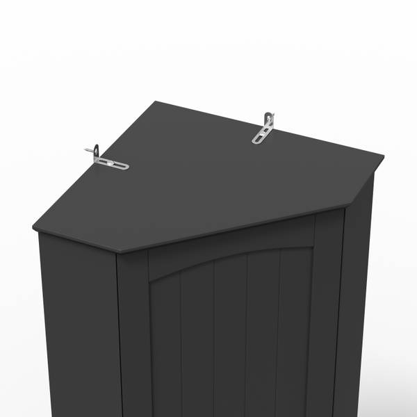 Küchenschrank ECKBAHEI241 Ⅵ Schwarz - Holzwerkstoff - 42 x 166 x 42 cm