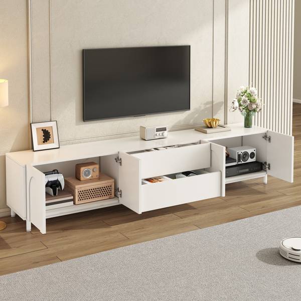 TV-Schrank Eos Ⅷ Weiß - Holzwerkstoff - Metall - 40 x 48 x 180 cm