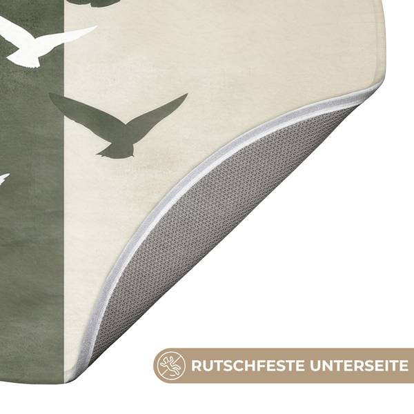 Tapis de Bain Oiseaux Vert - Microfibre - 70 x 70 x 1 cm
