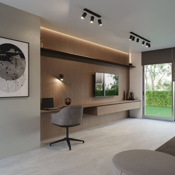 Wandlamp Ring Schwarz - Durchmesser: 16 cm