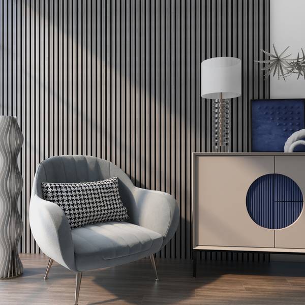 Akustik Wandpaneelset Vang 12-tlg. Eiche Grau Dekor