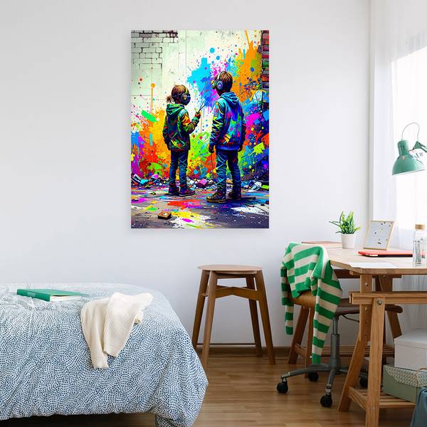 Canvas schilderij Graffiti 80 x 120 cm