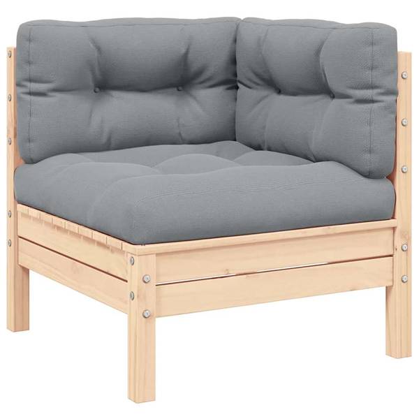 Gartensofa 3012138-15 2-teilig Braun - Grau - Kiefer - 127 x 62 x 63 cm