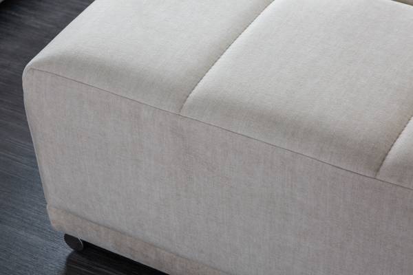 Hocker ELEGANCIA Beige - Polyester - Samt - 110 x 43 x 90 cm