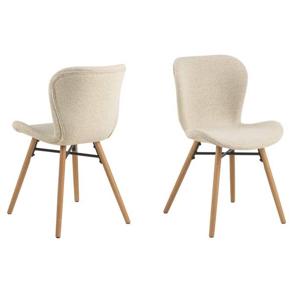Esszimmerstuhl BatildaA1 2er Set Beige - Webstoff - 47 x 83 x 53 cm