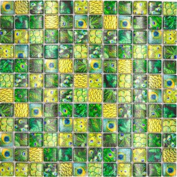 Mosaikfliesen 68-WL84 Grün - Glas - 30 x 30 x 30 cm