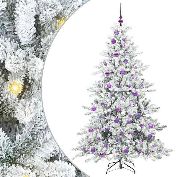 Künstlicher Weihnachtsbaum 3700000070-4 Grün - Violett - Weiß - 116 x 180 x 116 cm