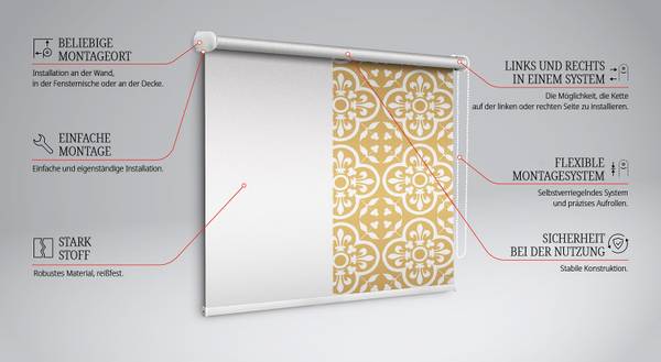 Innenrollo LISBOA 60 x 140 cm