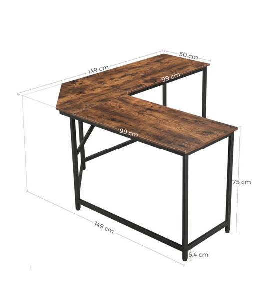 Eckschreibtisch Buxy I Braun - Breite: 149 cm