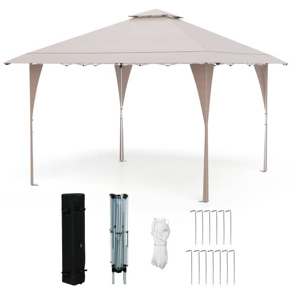 Pop Up Pavillon NP12381KQ Beige - Metall - 395 x 264 x 395 cm