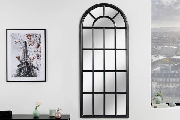 Wandspiegel CASTILLO Schwarz - Glas - Massivholz - 60 x 140 x 4 cm