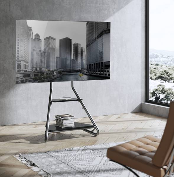 TV-Stand LUMFS40-46T_ZWART Schwarz - Stahl - 84 x 146 x 60 cm