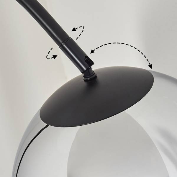 Stehlampe Cesaro Grau - Silber - Metall - 11 x 141 x 105 cm