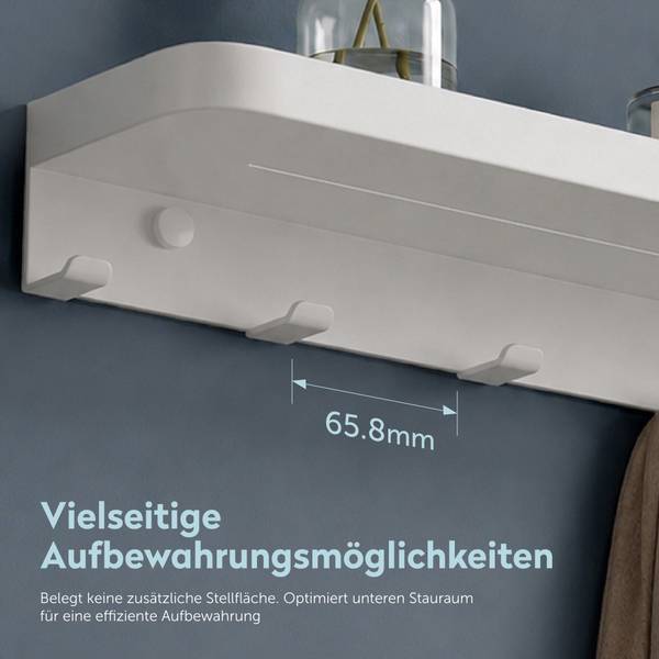 Garderobehaken Reglo-20 Weiß - Metall - 9 x 5 x 50 cm