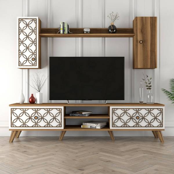Meuble TV Nunzia Marron - Bois manufacturé - 180 x 44 x 35 cm