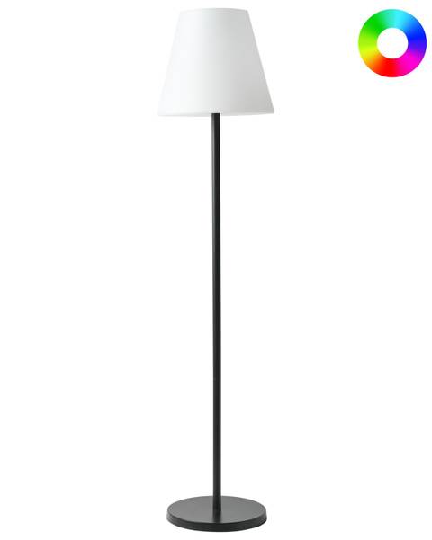 Lampadaire d'extérieur FONESCA Noir - Blanc - Textile - 30 x 150 x 30 cm