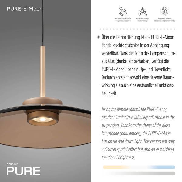 LED Pendellampe PURE E-Moon Bronze