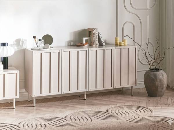 Sideboard CLUNES Beige - Bambus - 160 x 75 x 38 cm