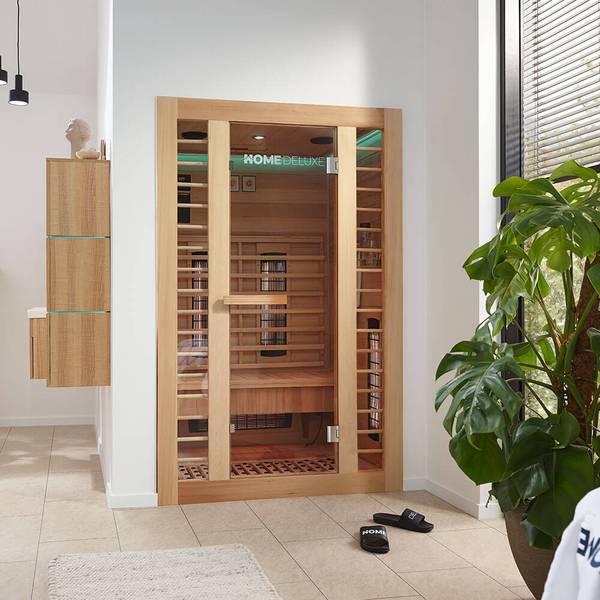 Infrarotkabine REDSUN DELUXE PLUS M Braun - Holz teilmassiv - 120 x 190 x 105 cm