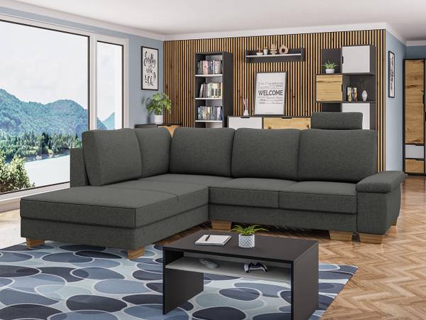 Ecksofa Chivas 2 Graphit - Ecke davorstehend links