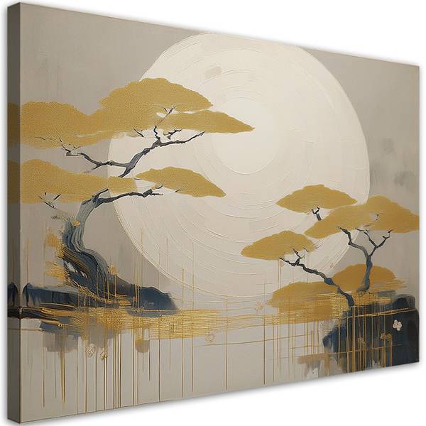 Tableau déco paysage bohème avec arbres 100 x 70 cm