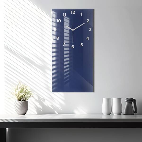 Wanduhr Tiefsee Blau Blau - Glas - 30 x 60 x 0 cm