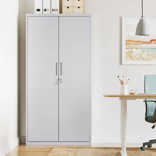 Aktenschrank Abuja Grau - Metall - 40 x 180 x 80 cm