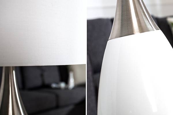 Tischlampe CARLA Silber - Weiß