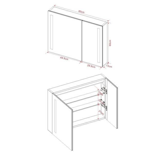 Spiegelschrank mit Infrarot (IR) Sensor Breite: 80 cm
