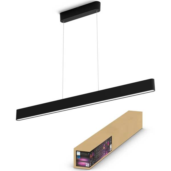 Pendelleuchte Ensis Schwarz - Aluminium - ABS - 4 x 130 x 9 cm