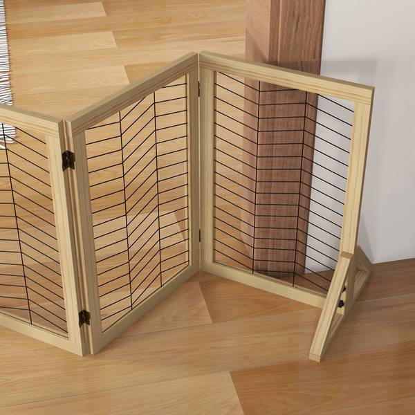 Hundetürgitter D06-194V01ND Braun - Massivholz - 44 x 70 x 375 cm
