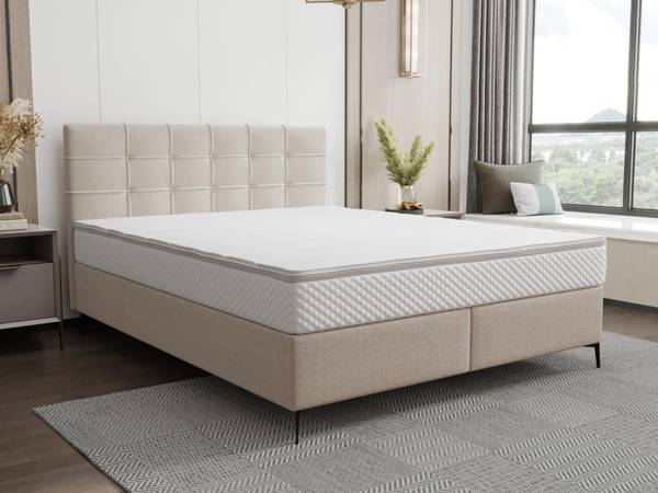Boxspringbett INAO Beige - Textil - 165 x 105 x 207 cm