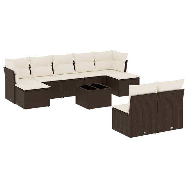 Garten-Lounge-Set 3035197-2 10-teilig Braun - Creme
