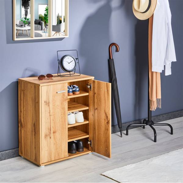Schuhschrank LENNIS Wotaneiche Dekor