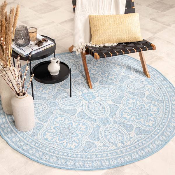 Teppich Summer Oriental Blau - 100 x 100 cm