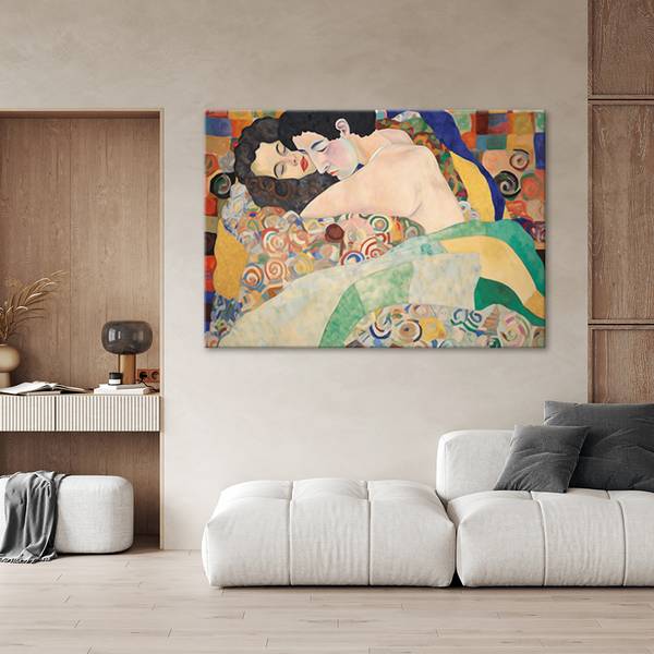 Canvas schilderij Klimt 90 x 60 cm