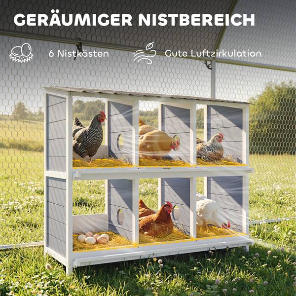 Legenester für Hühner D51-566V00GY Grau - Massivholz - 50 x 91 x 102 cm