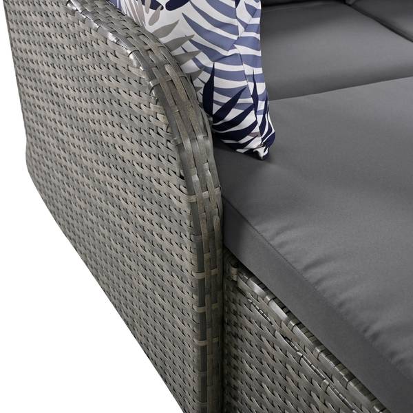 Sonneninsel PLYRALeaf Ⅱ Grau - Metall - Kunststoff - Polyrattan - 133 x 126 x 203 cm